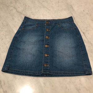 NWOT Denim button up high waist skirt